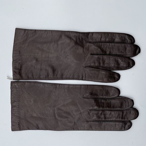 Vintage Christian Dior Women’s Leather Gloves Chocolate Brown Glam Classic Chic - Picture 9 of 9